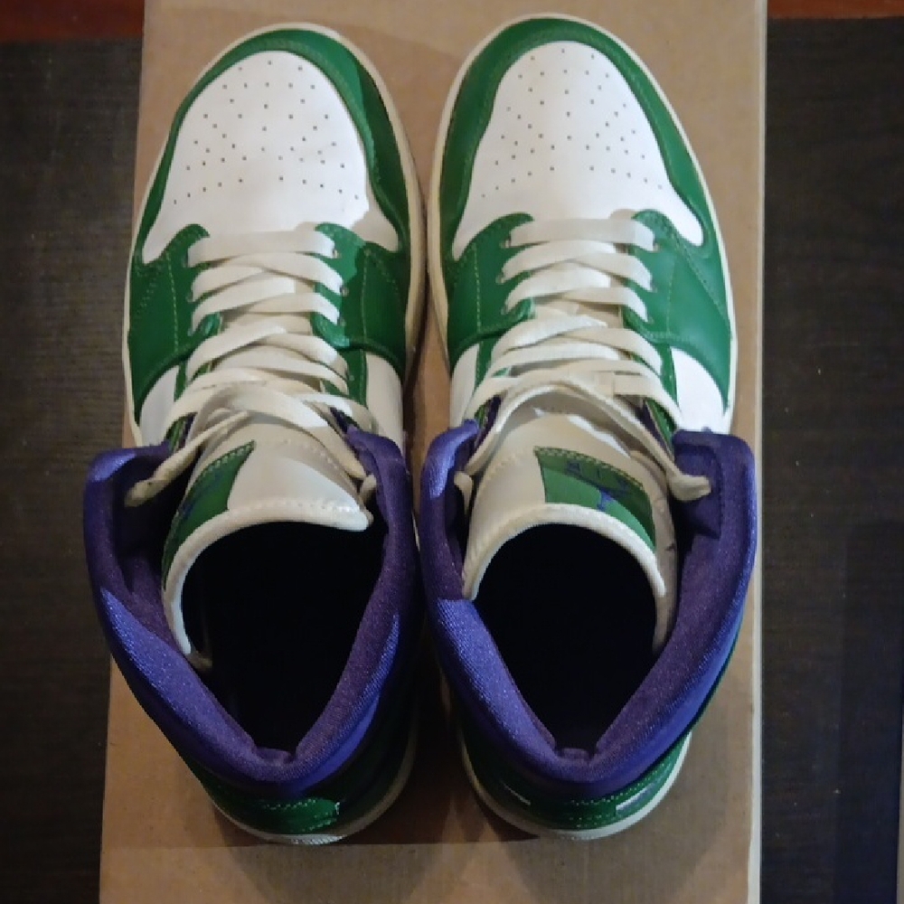 Jordan 1 Mid Rare "Incredible Hulk" (2020) Mens 8 Womens 9.5 EUC - Picture 6 of 9